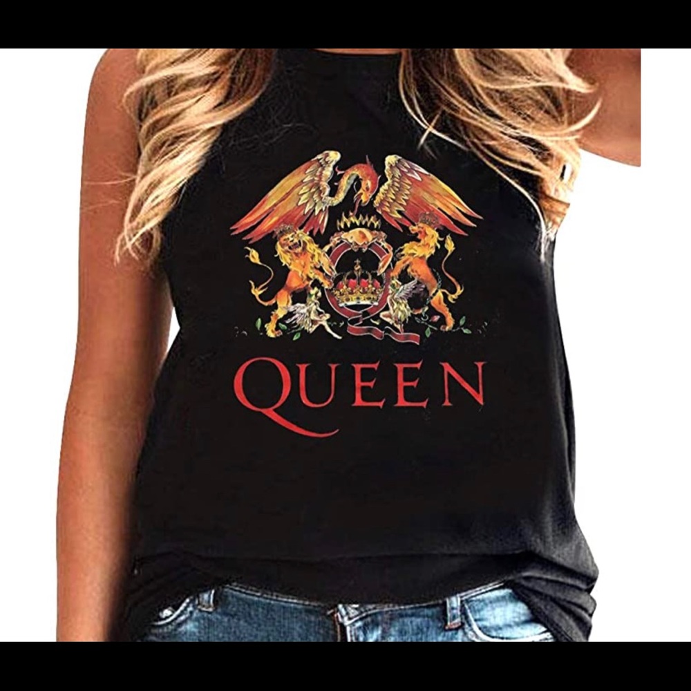 Queen Black Tank Top
